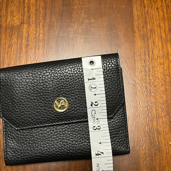 Black grain leather Valentina Italian small wallet, never been used - Picture 10 of 12